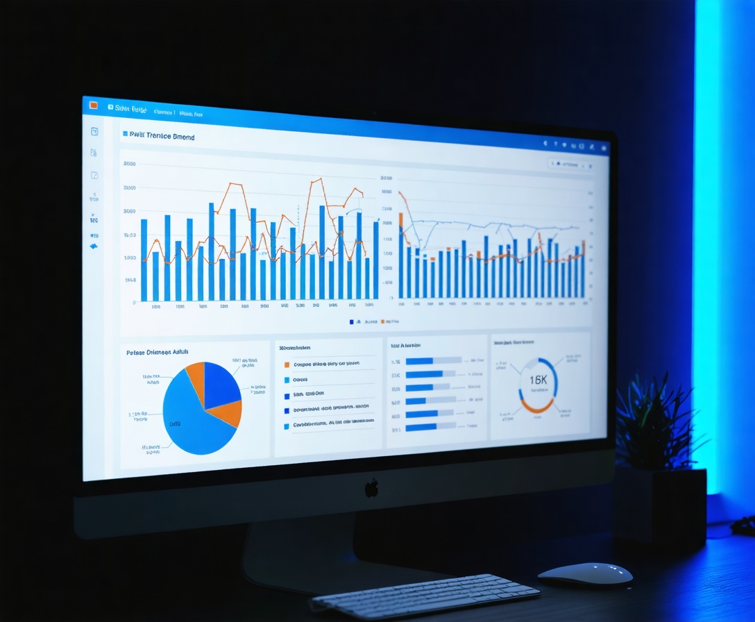 Аналитический дашборд с показателями роста бизнеса